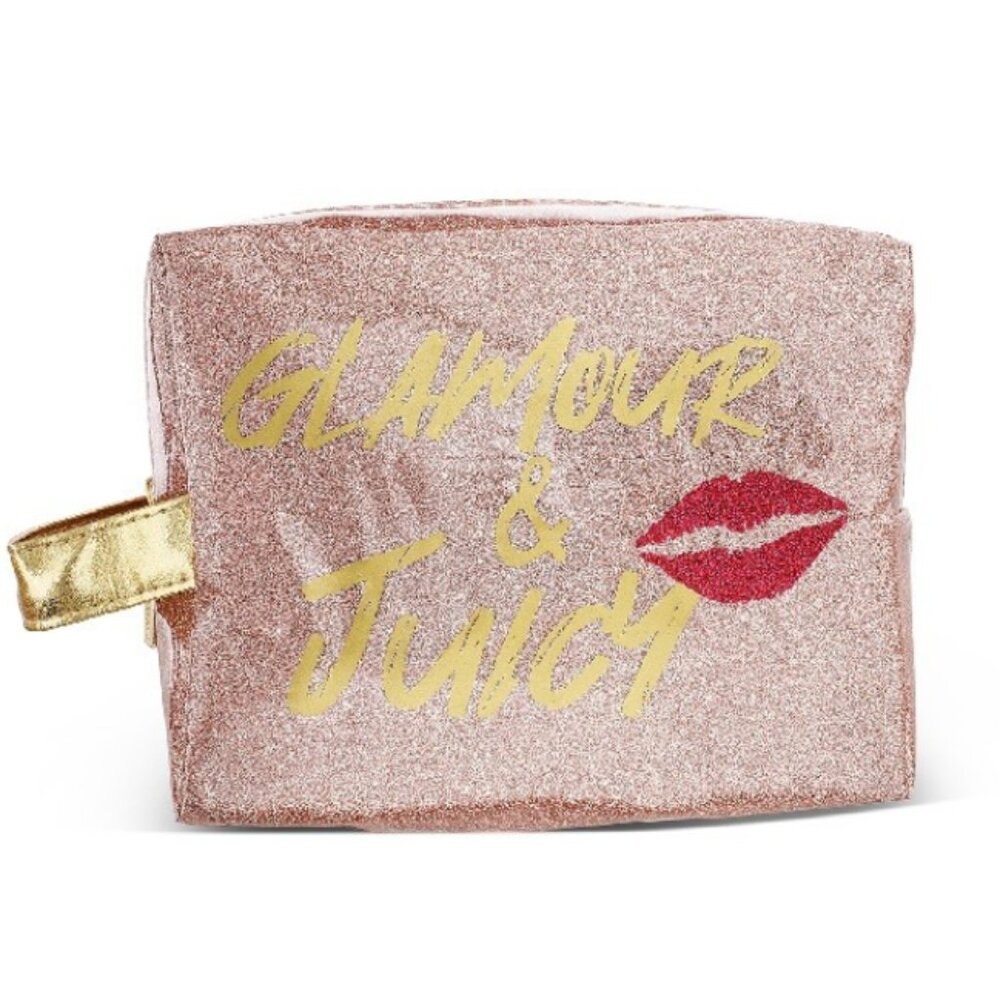 NWT JUICY COUTURE Glitter Glamour Cosmetics Vinyl Makeup Bag (JCXX020)